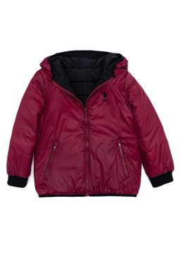 U. S. Polo Assn Черное пальто с капюшоном для мальчика