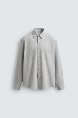 CAMISA CUADROS TEXTURA / Arena / Azul - Zara фото 8