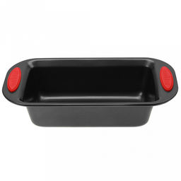 Форма для выпечки с антипригарным покрытием 30,8х15,5см "Дебют", h7,7см, с силиконовыми накладками, цвет - графит (Китай)