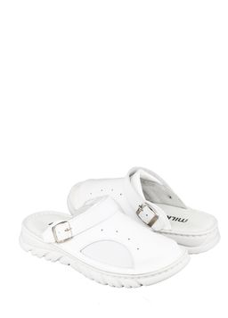 15 | Kina | Белые женские медицинские сабо натуральная кожа - Milka shoes&more фото 18