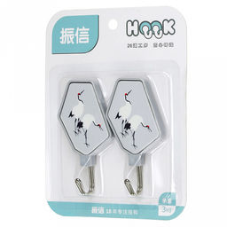 Крючок на липучке "Парочка" металлический с пластмассовым основанием, 2 штуки 4,8х8,8х2см, в блистере (Китай)