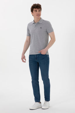 Erkek Slim Fit Polo Yaka Gri Melanj Basic Ti__rt Sepette S_rpriz _ndirim - U.s. polo assn фото 4