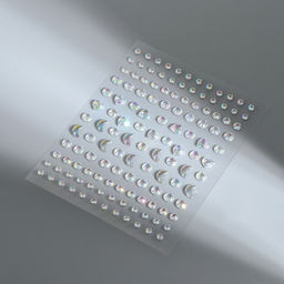 Цена за 5 шт. Стразы самоклеящиеся фигурные «Ассорти», с голографией, 128 шт на листе, цвет серебряный