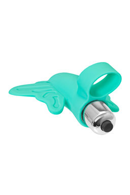 Вибронасадка-бабочка на палец Eromantica Butterfly, силикон, мятная, 10 см  фото 4