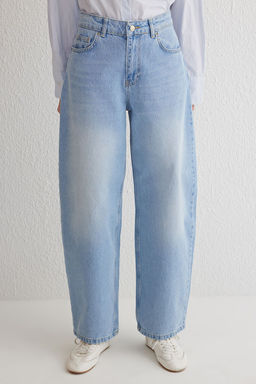 Ac?k Mavi Normal Bel Baggy Jeans TWOSS25JE00090 - Trendyolmilla фото 3