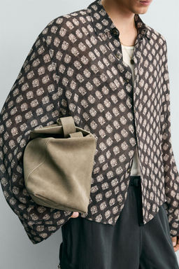 CAMISA FLUIDA ESTAMPADO GEOM?TRICO / Marr?n - Zara фото 6