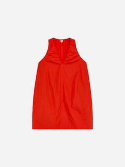 Vestido con escote de pico y fruncidos