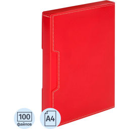 Папка файловая на 100 файлов в коробе красный - Attache фото 2