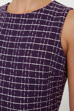 Mor Ekose / Kareli Mini Dokuma Elbise TWOAW23EL00258 - Trendyolmilla фото 4