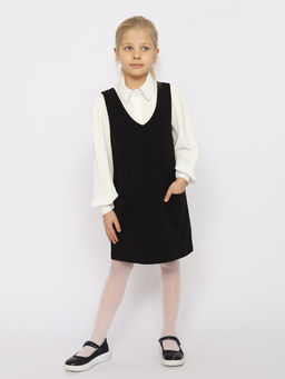 CRB wear/CWJG 63611-22 Сарафан для девочки,черный/Ex.Cherubino  фото 2