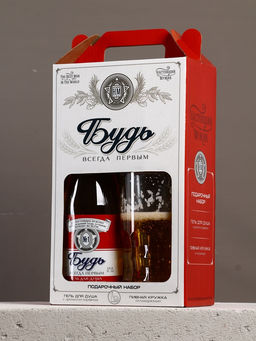 Подарочный набор «Будь»: гель для душа пиво и кружка с имитацией, 500 мл, Чистое счастье