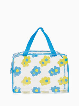 Цена за 2 шт. Косметичка - сумка на молнии для бассейна, с ручками, с цветочным принтом, прозрачная - Simaland фото 2