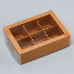 Коробка для 6 конфет, 13.7×9.85×3.85 см