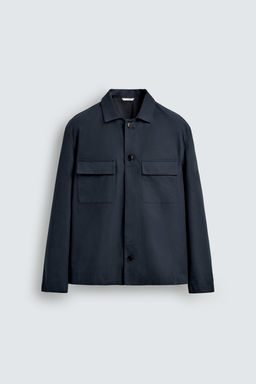TEXTURED TWILL OVERSHIRT WITH POCKETS - Zara фото 8
