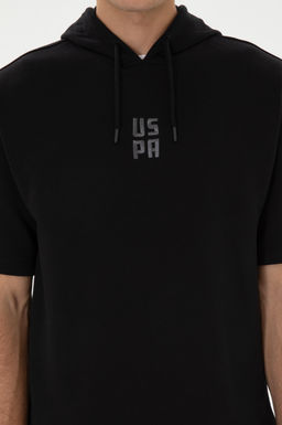 Erkek Comfort Fit Kap__onlu K_sa Kollu Siyah Sweatshirt - U.s. polo assn фото 6