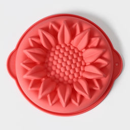 Форма для выпечки Доляна «Подсолнух», силикон, 29×6 см, с ручками, цвет МИКС