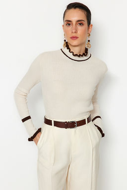 Tas Renk Bloklu Triko Kazak TWOAW22KZ1250