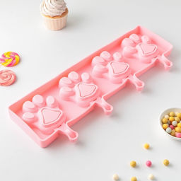 Форма для мороженого Лапки, силикон, 26?14 см, 4 ячейки (8.5?8.5 см), МИКС - Simaland фото 5