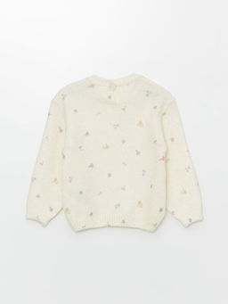 Bisiklet Yaka ?i?ekli K?z ?ocuk Kazak - Waikiki фото 2