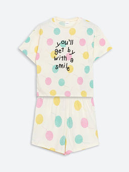 Bisiklet Yaka K?z ?ocuk ?ortlu Pijama Tak?m?