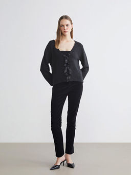 Dar Fit Kadife Kad?n Pantolon