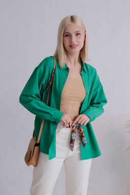 11773 Рубашка удлинённая зелёная - Martichelli фото 3