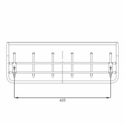 Вешалка настенная металл. с полкой 80см, 6 рожков, антик/коричневый