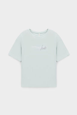 Е 20157/туманный голубой, журавли пижама жен (фуфайка, брюки)