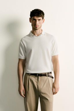 POLO REGULAR FIT CONTRASTE / Blanco roto - Zara фото 2
