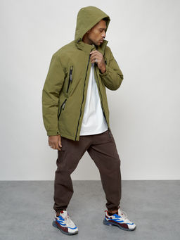 Куртка молодежная весенняя с капюшоном цвета хаки - Mtforce фото 14