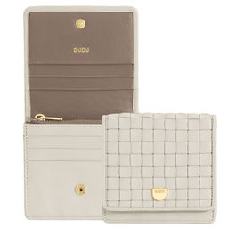 Итальянский кожаный кошелек DuDu серии Flores | жемчужный серый