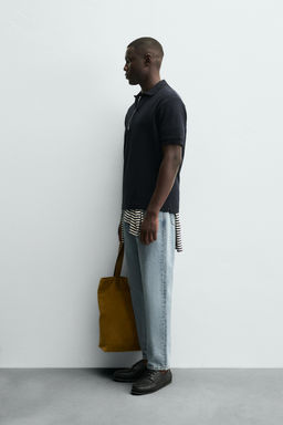 TEXTURED REGULAR FIT POLO SHIRT - Zara фото 4