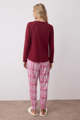 Trendyolmilla Fume Ay?c?kl? ve Penguen Bask?l? Ekoseli Yumos Orme Pijama Tak?m? THMAW22PT0395 фото 9