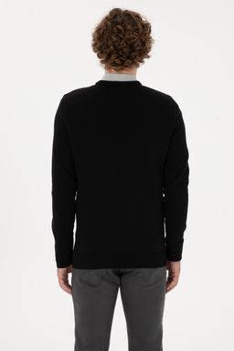 Erkek Slim Fit V Yaka Siyah Basic Kazak - U.s. polo assn фото 5