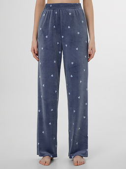 Комплект домашний женский велюровый синий с принтом в сердечко - Mark formelle фото 7