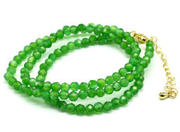 Бусы из натурального зеленого агата шарик гр.4мм, 47см