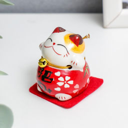 Сувенир керамика Манэки-нэко в костюмчике 4,5х3,6х4,6 см набор 5 шт - Simaland фото 5
