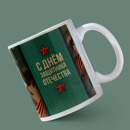 Кружка керамическая с сублимацией 23 февраля, 320 мл