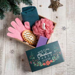 Новогодний подарочный набор «Этель» Christmas party, полотенце 30×60 см, мочалка, расчёска