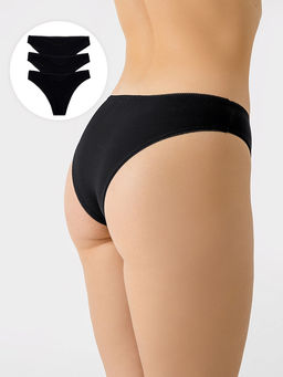Трусы женские бразилиана мультипак (3 шт.) в черном цвете