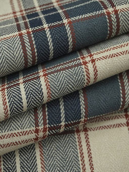 Фуле Клетка цв.серый/бежевый/чернильно-синий, ш.1.45м, хлопок-100%, 150гр/м.кв - Купава фото 6