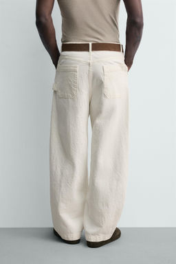 PANTAL?N CARPINTERO RELAXED FIT / Blanco roto - Zara фото 3