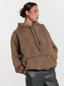 Худи женское хаки с обработкой эйсид хаки 122981