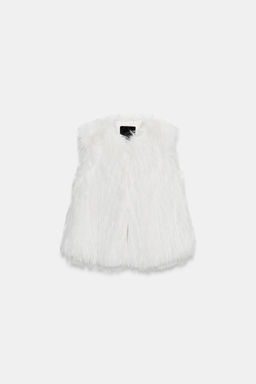 ZW COLLECTION FAUX FUR WAISTCOAT - Zara фото 3