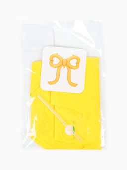 Цена за 3 шт. Воздушный шар фольгированный 22" «Бант», жёлтый сатин