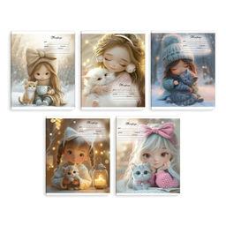 Цена за 2 шт. Тетрадь школьная ученическая, 12 л, линия, арт. 70903/ 10 ДЕВОЧКИ С КОТЯТАМИ /А5+, мягкий переплёт (