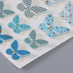 Наклейка интерьерная PVC Рой бабочек, голубая, 26?15.5 см