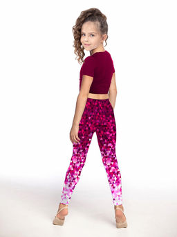 Леггинсы "Ассорти",бордовый-пиксели