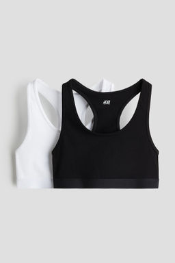 Pack de 2 crop tops en punto de algod?n
