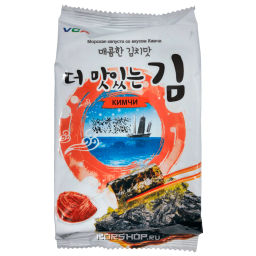 Блок (12 уп. по 5 г) Морская капуста со вкусом острой приправы кимчи (10 листов) Ви Си Эй / VCA, Корея, 5 г х 12 шт. Акция